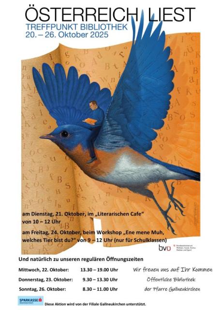 Plakat mit Details zur Veranstaltung Österreich liest 2025