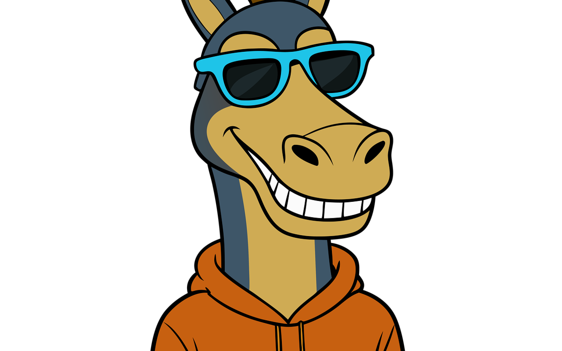 gezeichneter Esel mit Sonnenbrille für das Ferienspiel Ene mene muh