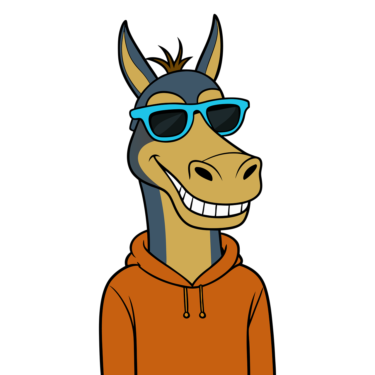 gezeichneter Esel mit Sonnenbrille für das Ferienspiel Ene mene muh